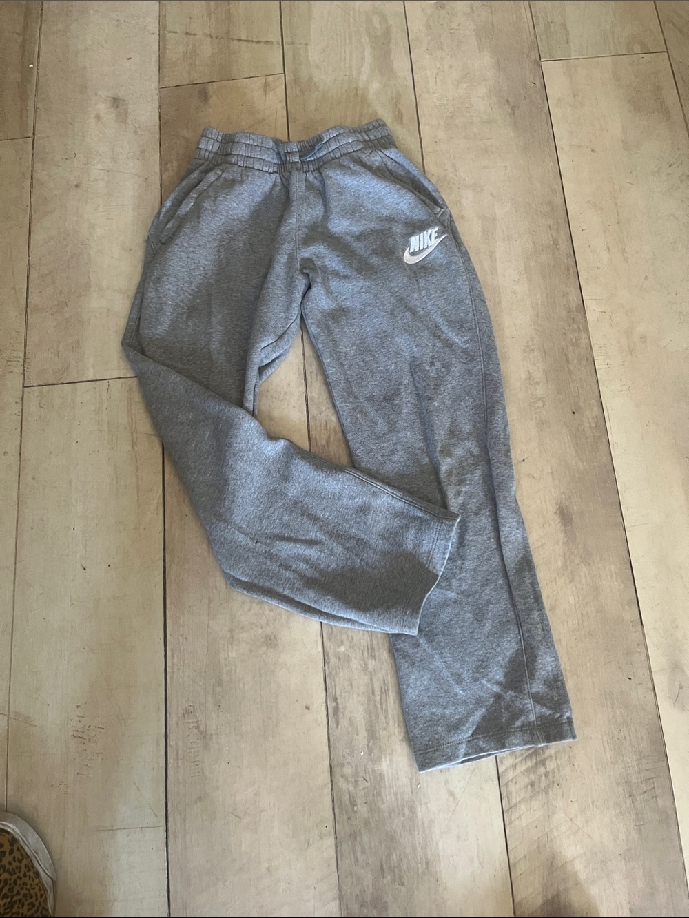Nike Kids Gray Sweatpants with White Logo